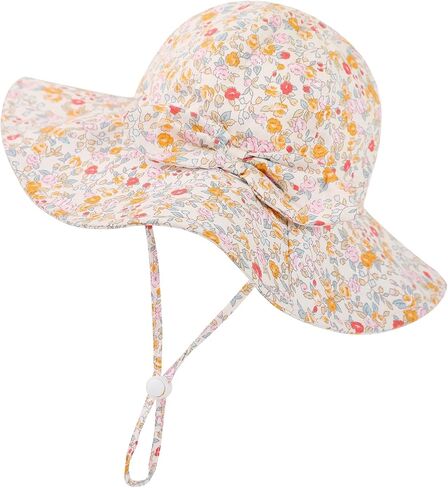 Baby Girl Sun Hat Toddler Beach Hats with UPF 50+ Protective Infant Summer Hat with Wide Brim Baby Girls Bucket Hat Swim Hat in Kuwait