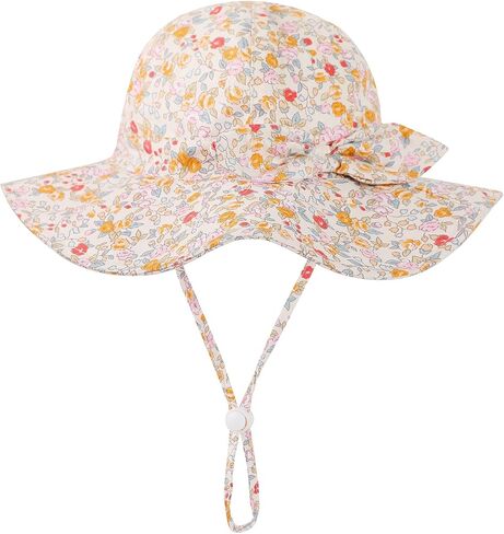 Baby Girl Sun Hat Toddler Beach Hats with UPF 50+ Protective Infant Summer Hat with Wide Brim Baby Girls Bucket Hat Swim Hat in Kuwait