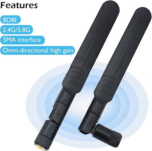4 قطعة ثنائي النطاق واي فاي هوائي 2.4 جرام 5.8 جرام 8dBi MIMO RP-SMA ذكر هوائي ل موزع إنترنت واي فاي إشارة لاسلكية الداعم مكرر in Kuwait