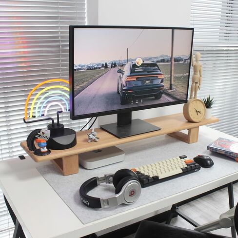 Walnut Monitor Stand Riser,Computer Monitor Riser,Desk Shelf Stand for Monitors,Computers,Laptops (Red Walnut Wood-47.2'') in Saudi Arabia