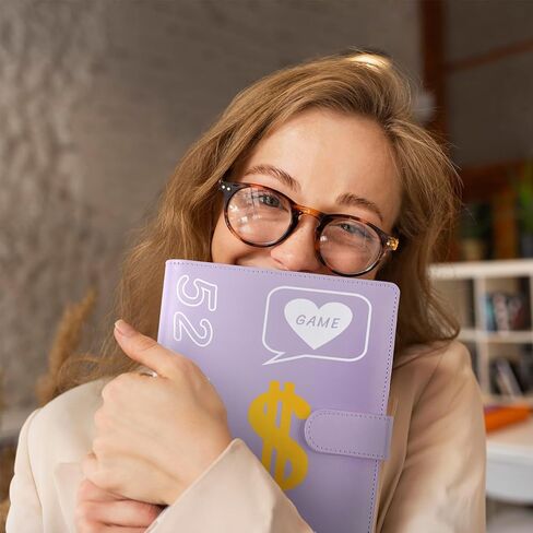 ملف تحدي توفير المال لمدة 52 أسبوعًا، مجلد توفير المال مقاس A5، كتاب تحديات التوفير مع مظاريف، وفر 3000 دولار مع صديقك أو حبيبك، أرجواني in Kuwait