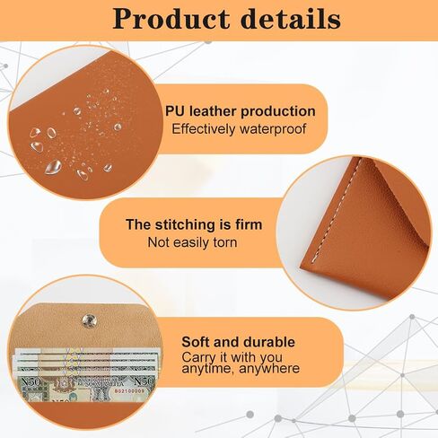 4 قطع من محافظ أظرف النقود النقدية، محفظة نقود من جلد البولي يوريثان، محفظة نقود قابلة لإعادة الاستخدام، مظروف ميزانية مقاوم للماء لحفلات أعياد الميلاد (أسود، بني، أخضر، وردي) in Kuwait