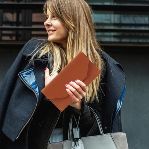 4 قطع من محافظ أظرف النقود النقدية، محفظة نقود من جلد البولي يوريثان، محفظة نقود قابلة لإعادة الاستخدام، مظروف ميزانية مقاوم للماء لحفلات أعياد الميلاد (أسود، بني، أخضر، وردي) in Kuwait