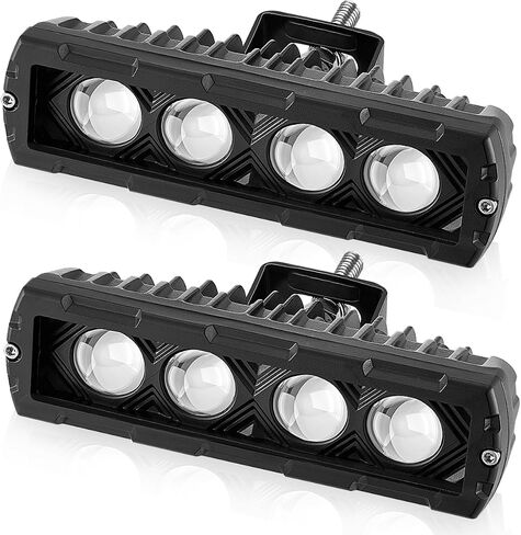 شريط إضاءة LED 6 بوصة، 2 قطعة 80 وات صفوف واحدة شعاع كهرماني أبيض مزدوج اللون مصابيح ضباب نحيفة شريط ضوء LED كبسولات القيادة ضوء احتياطي لشاحنة ATV SUV UTV دراجة نارية قارب على الطرق الوعرة in Kuwait