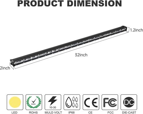 Super Slim LED Light Bar,Single Row LED Work Driving Lights bar Reflector Spot Flood Combo Off Road Light (20 inches) in Saudi Arabia