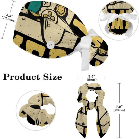 Work Cap Bouffant Surgical Hats with Hair Ties Blue Flowers Bug Scarab Ponytail Holder Tie Back Scrub Hat in Saudi Arabia