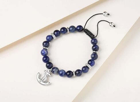 سوار تو ماي مان، سوار من الخرز الأزرق قابل للتعديل مع حلية مرساة، هدايا عيد ميلاد لصديقها من صديقة، هدايا للزوج من الزوجة، هدايا عيد الحب له، سوار للرجال in Kuwait