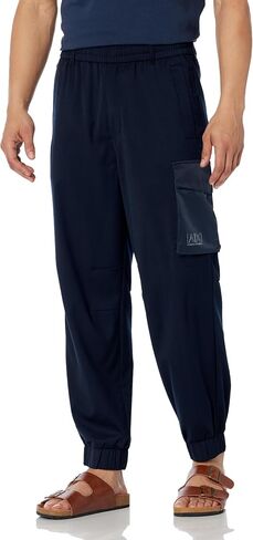 Emporio Armani Men's Stretch Wool Mix Cargo Pocket Jogger with Elastic Waistband in Saudi Arabia
