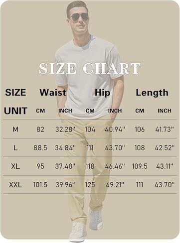 بنطلون جولف رجالي من PASLTER مقاس نحيف قابل للتمدد وخفيف الوزن، كاجوال مستقيم ومسطح من الأمام مع جيوب in Kuwait