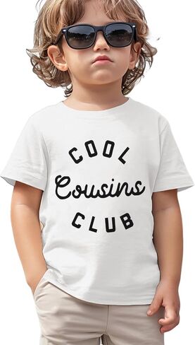 Cousin Shirt Toddler Baby Boy Girl Cool Cousins Club Letters Print T-Shirt Kid Summer Short Sleeve Casual Tees Top in Saudi Arabia