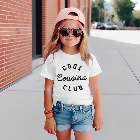 Cousin Shirt Toddler Baby Boy Girl Cool Cousins Club Letters Print T-Shirt Kid Summer Short Sleeve Casual Tees Top in Saudi Arabia