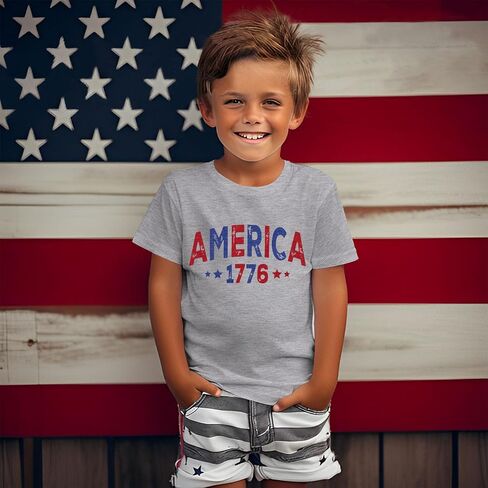 Free Bird Shirts Toddler Boy Girl 4th of July T-Shirts America 1776 Kids Baby Patriotic Tees Independence Day Tops in Saudi Arabia