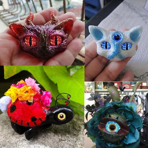 JJGQAZ 6mm-30mm Dragon Eyes Round Glass Cabochon Flatback Jewelry Finds Horse Eyes Cat Eyes Doll Eye Dome Cameo قلادة الإعدادات في أزواج (20MM-20 زوجًا) in Kuwait