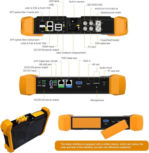 جهاز اختبار كاميرا IP 8K بقدرة 90 وات PoE مخرج طاقة 8 ميجابكسل SDI TVI CVI AHD CVBS CCTV جهاز اختبار SFP اختبار TDR كابل اختبار رقمي متعدد OPM VFL أدوات شبكة WiFi HDMI I/O VGA in in Kuwait
