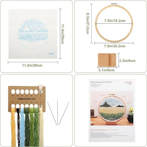 EEEKit Embroidery Kit for Beginner Adult, DIY Needlepoint Cross Stitch Kit with Embroidery Hoop Stand Thread Instruction in Saudi Arabia