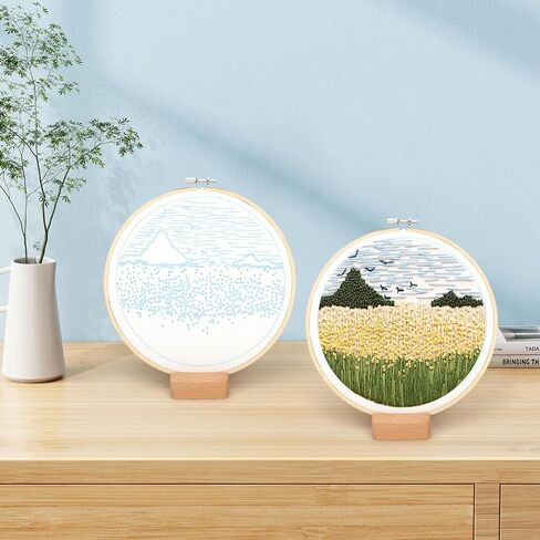 EEEKit Embroidery Kit for Beginner Adult, DIY Needlepoint Cross Stitch Kit with Embroidery Hoop Stand Thread Instruction in Saudi Arabia