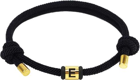 Initial Bracelet for Men Initial Charms Bracelets for Girls Women Rope Braided Adjustable String Handmade Paracord Bracelets with Gold 26 Letters Charm Personalized Alphabet Jewelry Gifts in Saudi Arabia