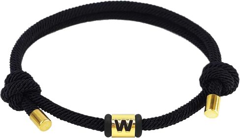 Initial Bracelet for Men Initial Charms Bracelets for Girls Women Rope Braided Adjustable String Handmade Paracord Bracelets with Gold 26 Letters Charm Personalized Alphabet Jewelry Gifts in Saudi Arabia