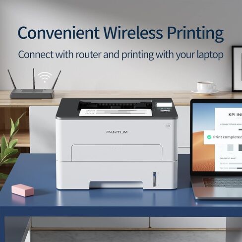 طابعة ليزر أحادية اللون Pantum P3012DW، طباعة لاسلكية وطباعة تلقائية على الوجهين للاستخدام المنزلي والمكاتب الصغيرة (V4G09B) in Kuwait