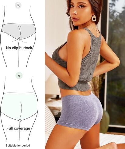 Womens Boyshorts Underwear Seamless Boxer Briefs Full Coverage Soft Stretch Boxer Shorts For Women 4 Pack in Saudi Arabia
