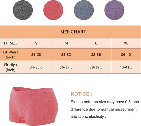 Womens Boyshorts Underwear Seamless Boxer Briefs Full Coverage Soft Stretch Boxer Shorts For Women 4 Pack in Saudi Arabia