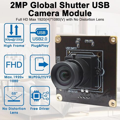 USB Camera Module 720P 60fps Global Shutter 170 Degree Wide Angle Fisheye Lens Webcam 1MP lightburn Camera for Embedded Applications,VR Face Recognition Streaming,PC/Laptop/Raspberry Pi in Saudi Arabia