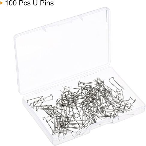 PATIKIL U-Pins، 100 قطعة من الصلب لخياطة اللحف دبوس شوكة لخياطة النسيج الحرفية، فضي in Kuwait