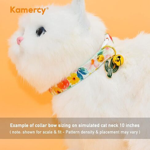 Cat Collars with Charm - Flower Watercolour - Pink & Green Floral Cat Collars, Safety Breakaway Cat Collars, Cute Cat Outfits, XX-Small (6" - 10") in Saudi Arabia