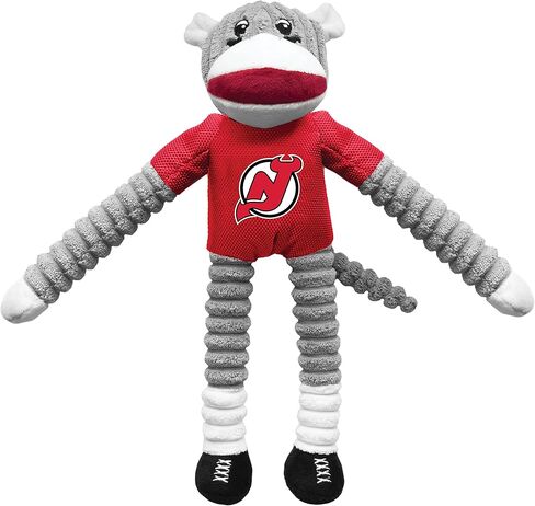 Littlearth Unisex-Adult NHL New Jersey Devils Sock Monkey and Flying Disc Pet Toy Combo Set, Team Color, One Size in Saudi Arabia