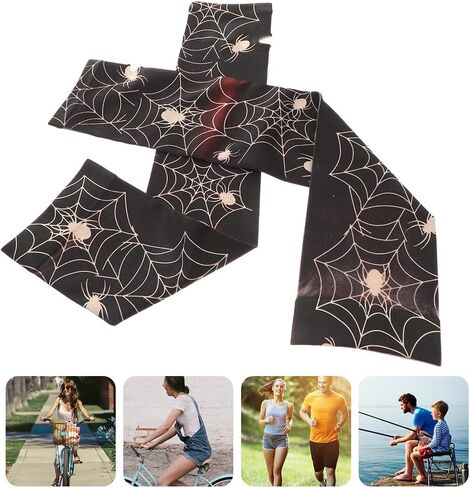 Amosfun 1 Pair Halloween Gloves Arm Sleeve Spider Web Knitted Long Arm Cover Fingerless Sun Protection Sleeve Arm Warmers for Women Men in Saudi Arabia