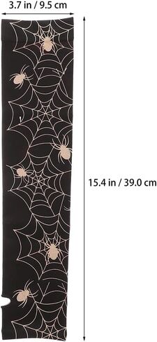 Amosfun 1 Pair Halloween Gloves Arm Sleeve Spider Web Knitted Long Arm Cover Fingerless Sun Protection Sleeve Arm Warmers for Women Men in Saudi Arabia