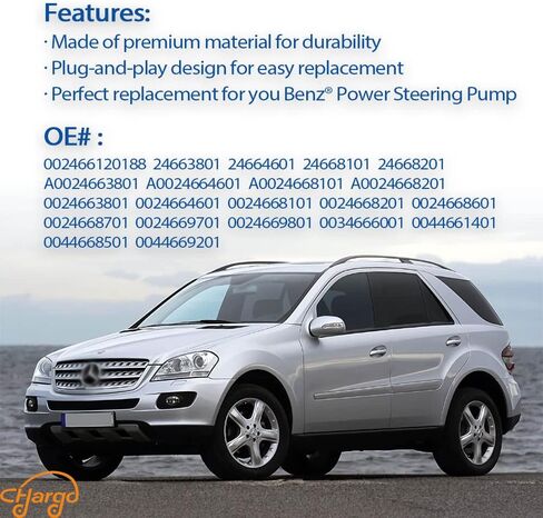 CHargo Power Steering Pump with Pulley and Bracket 0024663801 for Mercedes Benz ML320 ML350 ML430 ML500 ML55 AMG W163 OE in Saudi Arabia