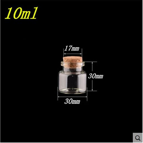 30x30x17mm 10ml Mini Glass Bottles With Cork Small Transparent Clear Tiny Empty Glass Vials Jars Corks Cute Bottles 12pcs (12, 10ml-30x30x17mm) in Saudi Arabia