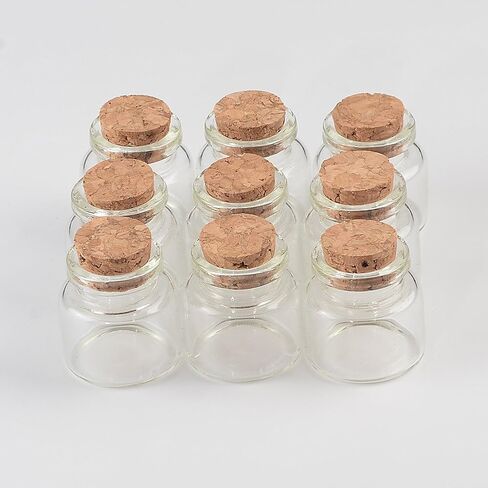 30x30x17mm 10ml Mini Glass Bottles With Cork Small Transparent Clear Tiny Empty Glass Vials Jars Corks Cute Bottles 12pcs (12, 10ml-30x30x17mm) in Saudi Arabia