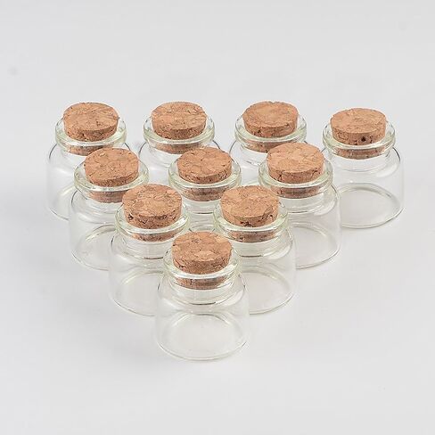 30x30x17mm 10ml Mini Glass Bottles With Cork Small Transparent Clear Tiny Empty Glass Vials Jars Corks Cute Bottles 12pcs (12, 10ml-30x30x17mm) in Saudi Arabia