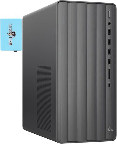 سطح المكتب HP Envy TE01-4254 للمنزل والعمل (Intel i7-13700 16-Core، 16GB RAM، 512GB PCIe SSD + 1TB HDD (2.5)، Intel UHD 770، WiFi، Bluetooth، Nightfall Black، Win 11 Pro) حزمة w/DKZ مَركَز in Saudi Arabia