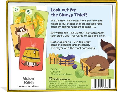 Melon Rind Clumsy Thief Junior Math Game - Adding to 10 Card Game for Kids (Ages 5 and up) in Saudi Arabia
