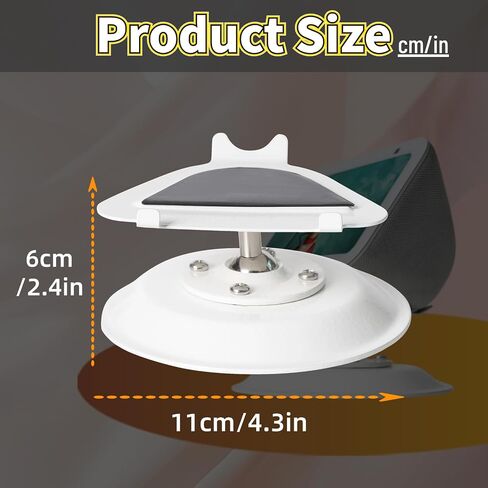 shinar Metal Stand ONLY for Echo Show 5 (3rd Generation) - Swivel Stand with Wide Angle Tilt Adjustment (-50°/+50°) Desktop Stand Compatible with Show 5& iPhone 14 Without Magnetic (White) in Saudi Arabia