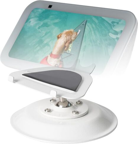 shinar Metal Stand ONLY for Echo Show 5 (3rd Generation) - Swivel Stand with Wide Angle Tilt Adjustment (-50°/+50°) Desktop Stand Compatible with Show 5& iPhone 14 Without Magnetic (White) in Saudi Arabia
