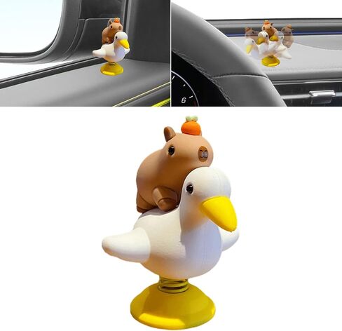 Cute Capybara Car Dashboard Swinging Decorations Rearview Mirror Interior Ornament Funny Capybara Decorate Duck Decor Desktop Decoration Universal Animal Accessories Gift for Owners in Saudi Arabia