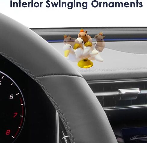 Cute Capybara Car Dashboard Swinging Decorations Rearview Mirror Interior Ornament Funny Capybara Decorate Duck Decor Desktop Decoration Universal Animal Accessories Gift for Owners in Saudi Arabia