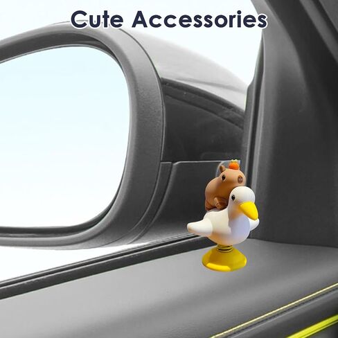 Cute Capybara Car Dashboard Swinging Decorations Rearview Mirror Interior Ornament Funny Capybara Decorate Duck Decor Desktop Decoration Universal Animal Accessories Gift for Owners in Saudi Arabia