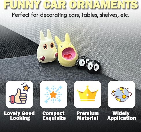 9PCS Car Cute Soot Sprites Decor Accessories Dashboard Decorations Interior Ornament Funny Decorate Rearview Mirror Sprite Decoration Automotive Exterior Decors in Saudi Arabia