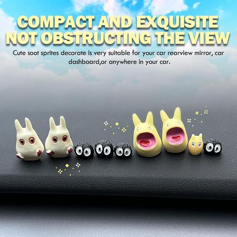 9PCS Car Cute Soot Sprites Decor Accessories Dashboard Decorations Interior Ornament Funny Decorate Rearview Mirror Sprite Decoration Automotive Exterior Decors in Saudi Arabia