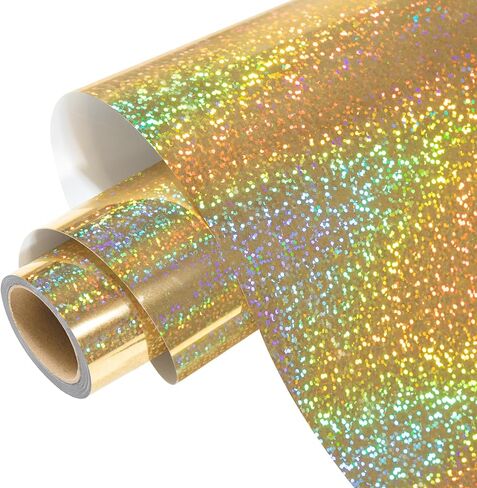 WRAPXPERT Holographic Vinyl 6 Assorted HTV Sheets 12x10in Holographic Heat Transfer Vinyl for T-Shirts,Silver Holographic Iron on Vinyl for Clothing,Stretchable & Washable in Kuwait