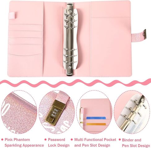 AUGSUN 100 مغلف تحدي توفير المال، مجلد الميزانية لتحدي توفير المال مع 100 ظرف نقدي، كتاب تحديات التوفير مع قفل، طريقة سهلة وممتعة لتوفير 5050 دولارًا in Kuwait