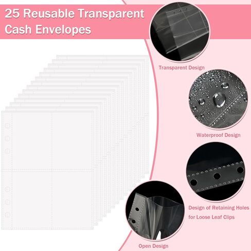 AUGSUN 100 مغلف تحدي توفير المال، مجلد الميزانية لتحدي توفير المال مع 100 ظرف نقدي، كتاب تحديات التوفير مع قفل، طريقة سهلة وممتعة لتوفير 5050 دولارًا in Kuwait