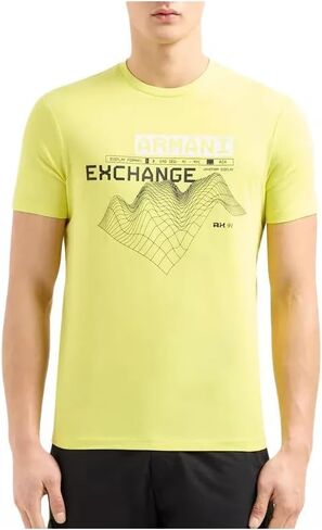 A｜X ARMANI EXCHANGE Men's Regular Fit Cotton Digital Graphic Logo Tee in Saudi Arabia
