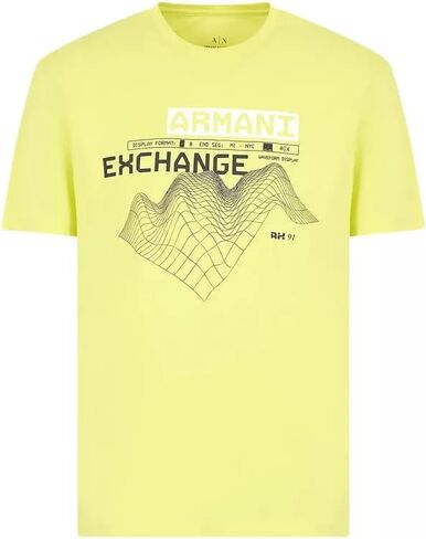 تي شيرت A｜X ARMANI EXCHANGE للرجال ذو مقاس عادي من القطن بشعار الجرافيك الرقمي in Saudi Arabia