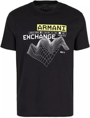 A｜X ARMANI EXCHANGE Men's Regular Fit Cotton Digital Graphic Logo Tee in Saudi Arabia